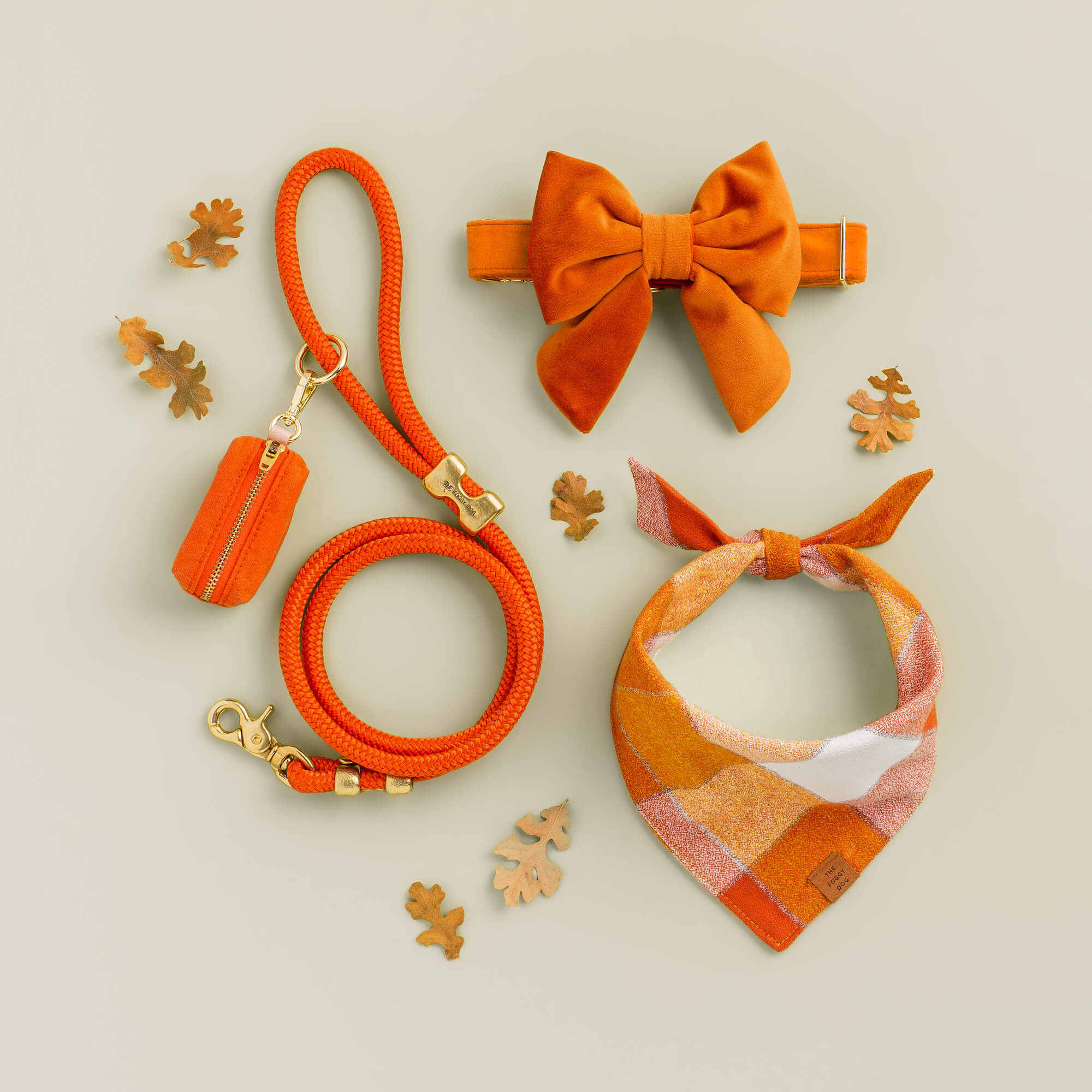 Pumpkin Spice Plaid Flannel Dog Bandana