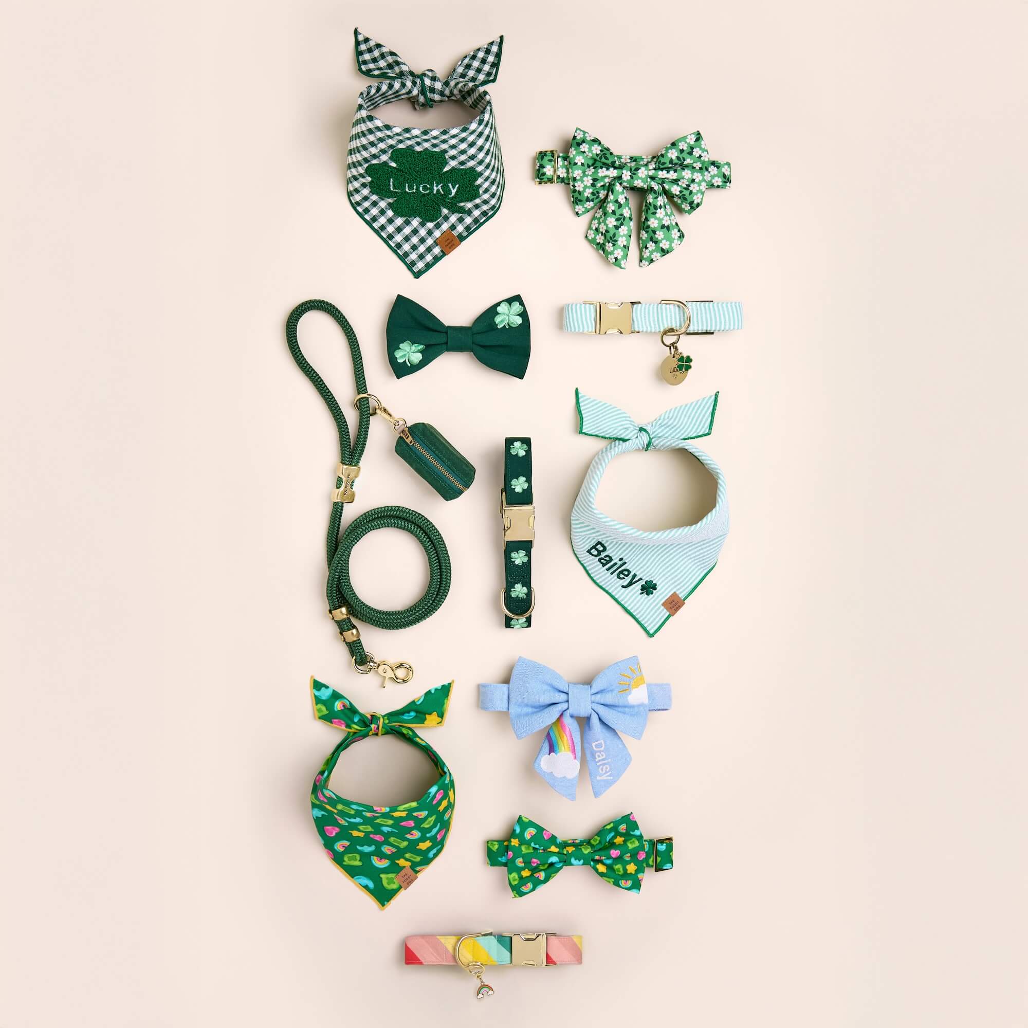 Sunshine and Rainbows Embroidered Lady Bow Collar