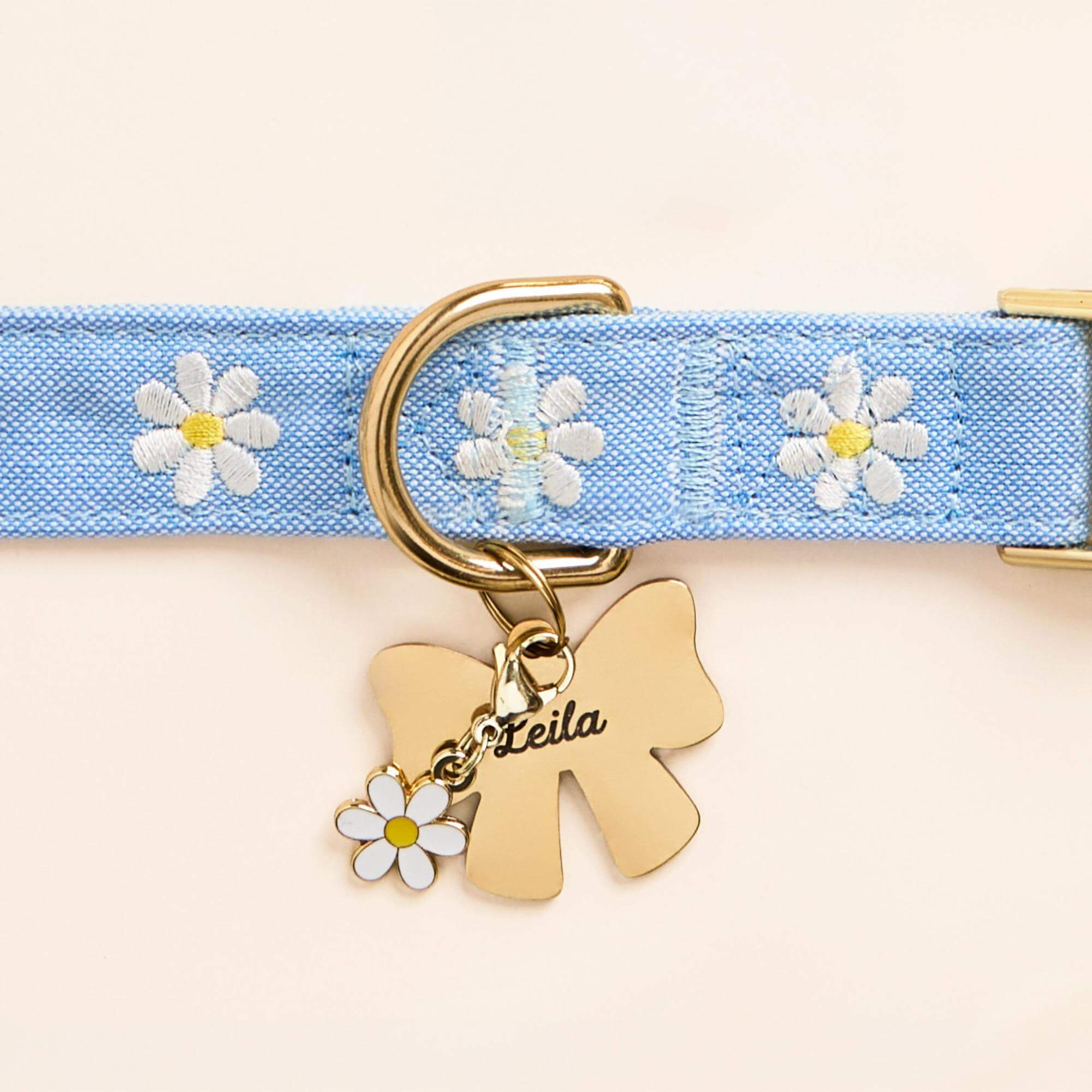 Daisy Embroidered Dog Collar