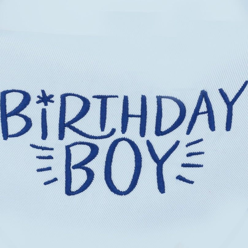 Birthday Boy Embroidered Dog Bandana