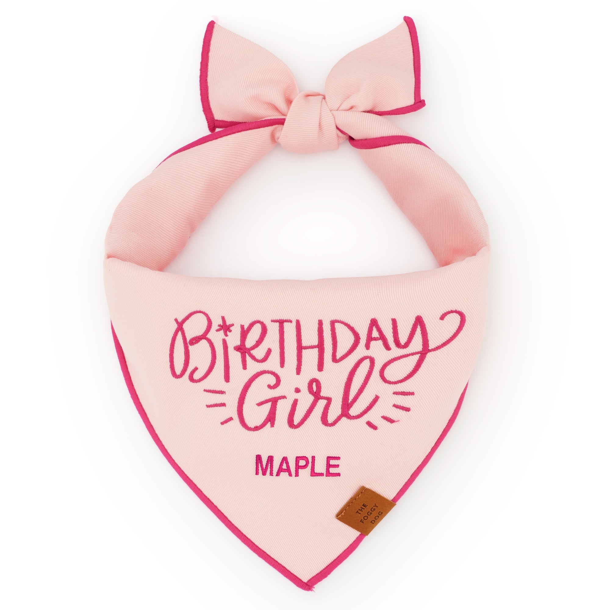 Birthday Girl Embroidered Dog Bandana