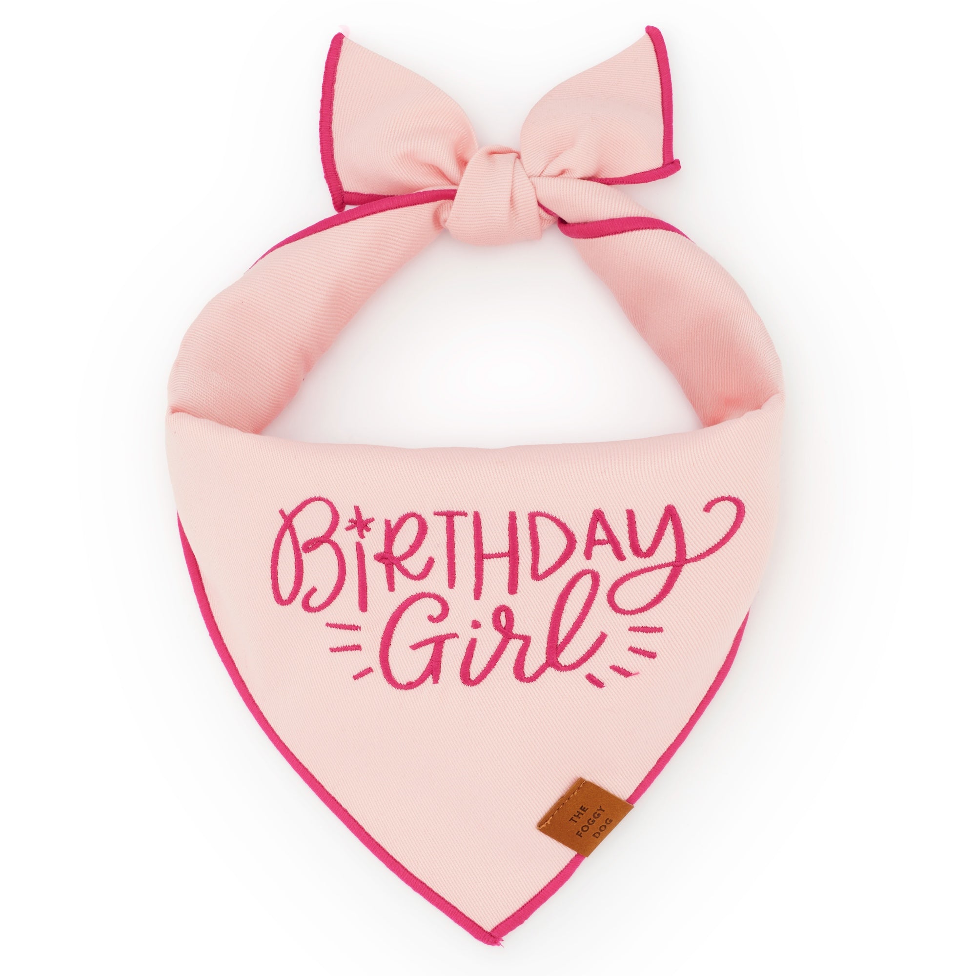 Birthday Girl Embroidered Dog Bandana