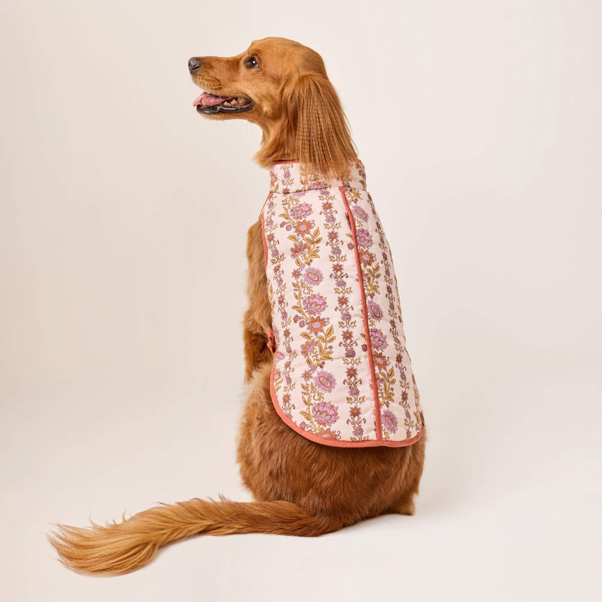 Blockprint Floral Reversible Dog Jacket