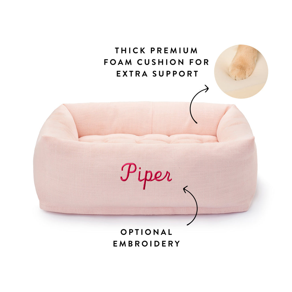 Blush Pink Bolster Dog Bed