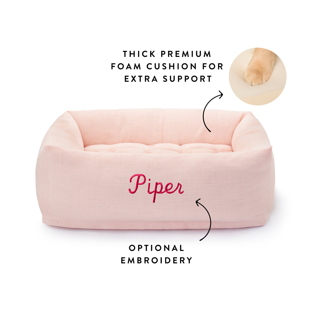 Blush Pink Bolster Dog Bed