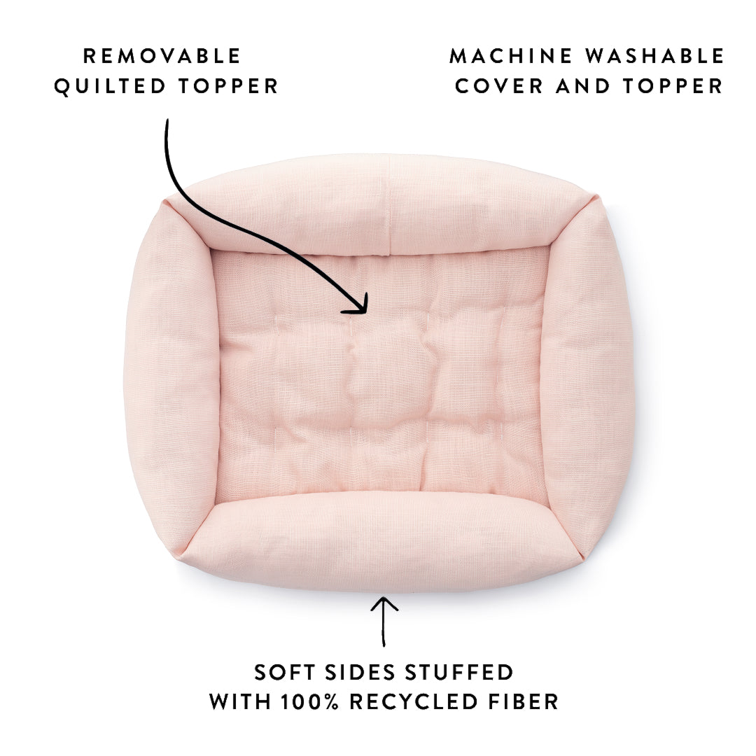 Blush Pink Bolster Dog Bed