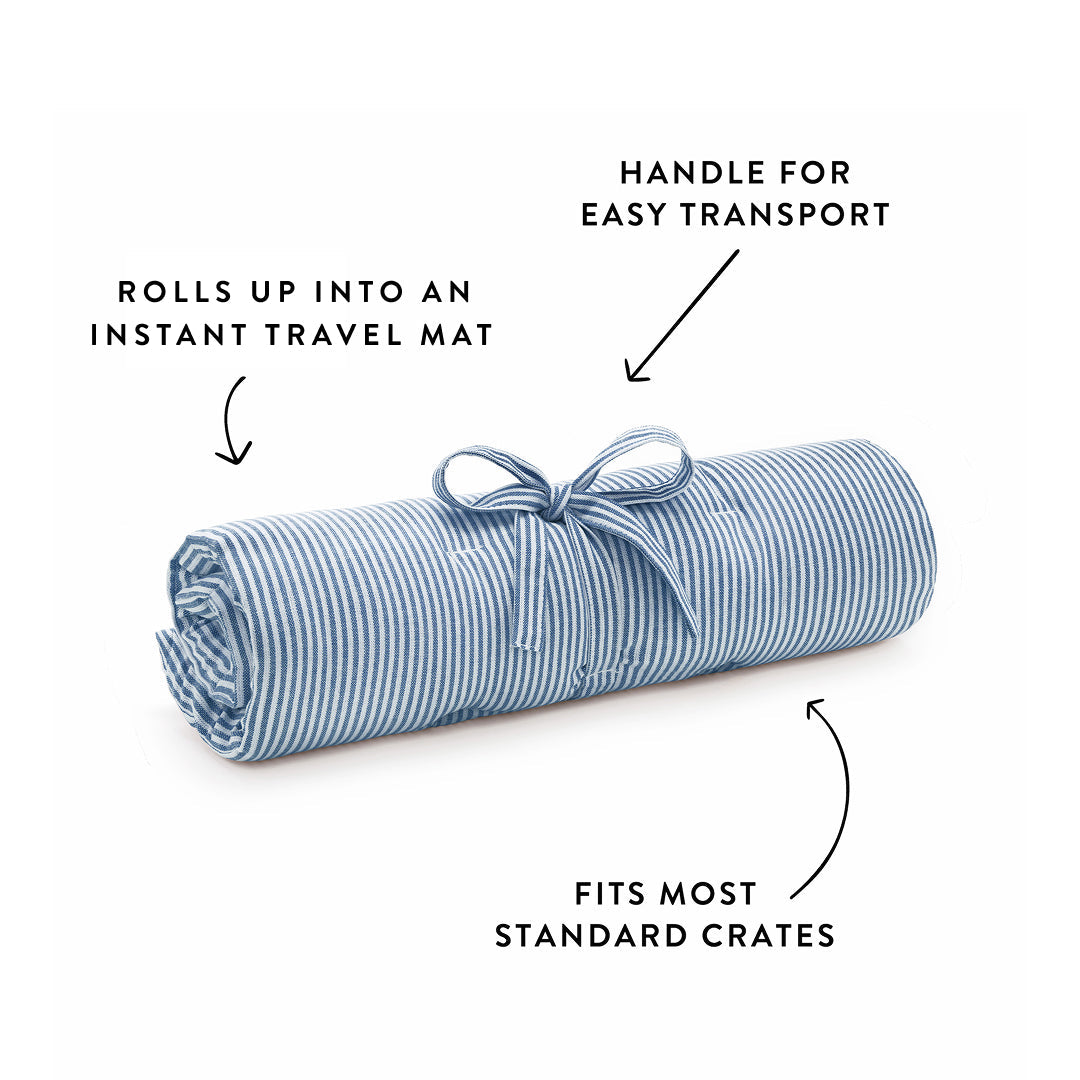 Lake Blue Stripe Dog Travel Mat