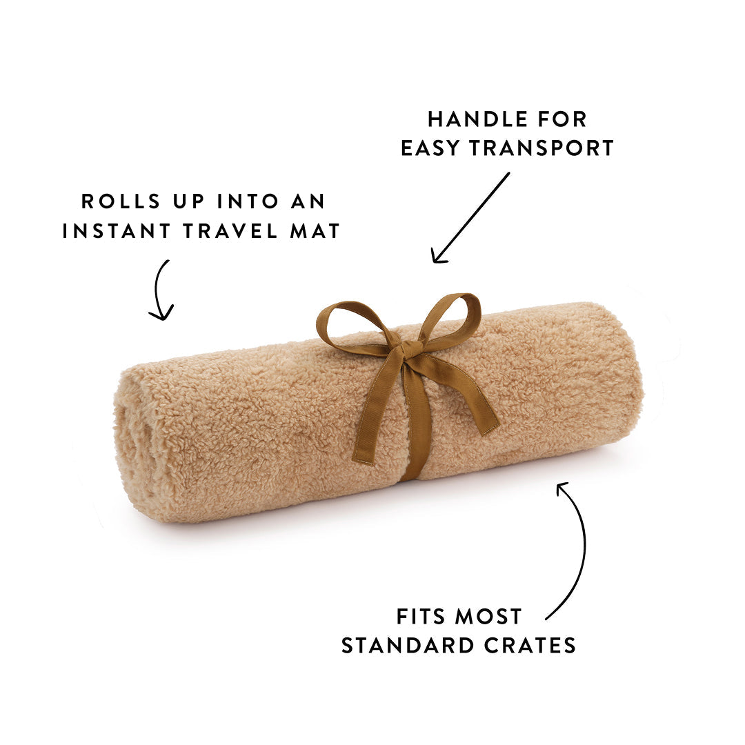 Latte Recycled Sherpa Dog Travel Mat