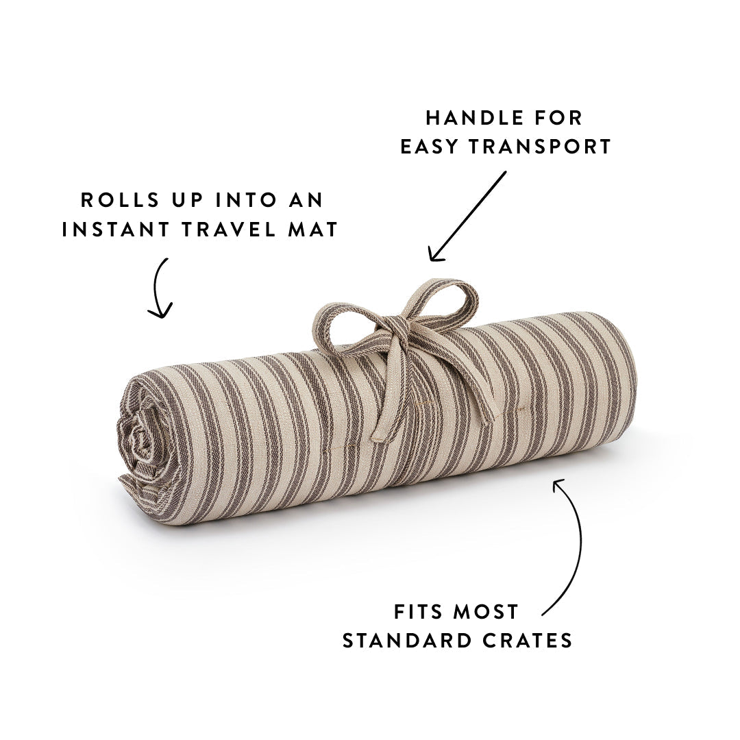 Ticking Stripe Dog Travel Mat