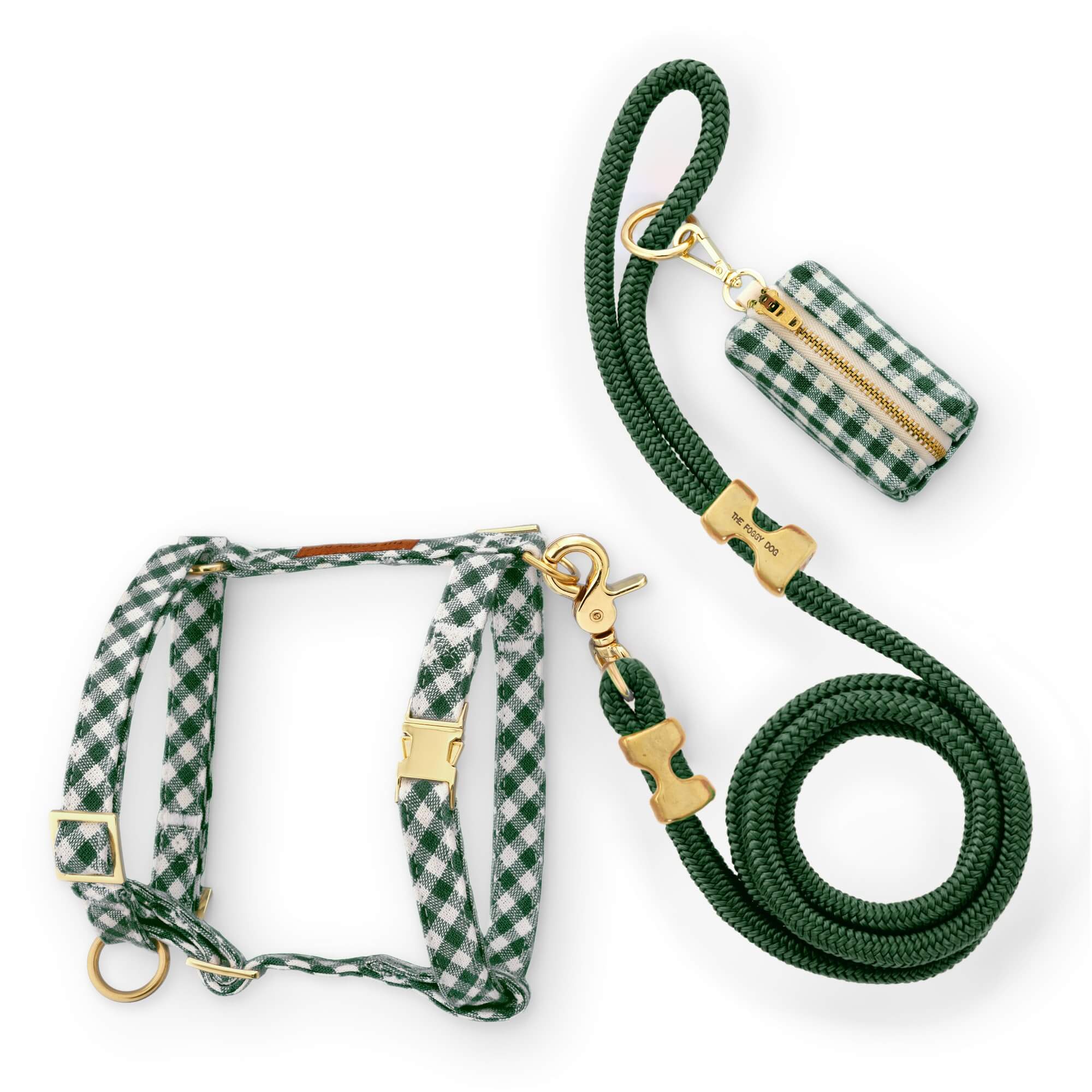 Evergreen Gingham Harness Walk Set