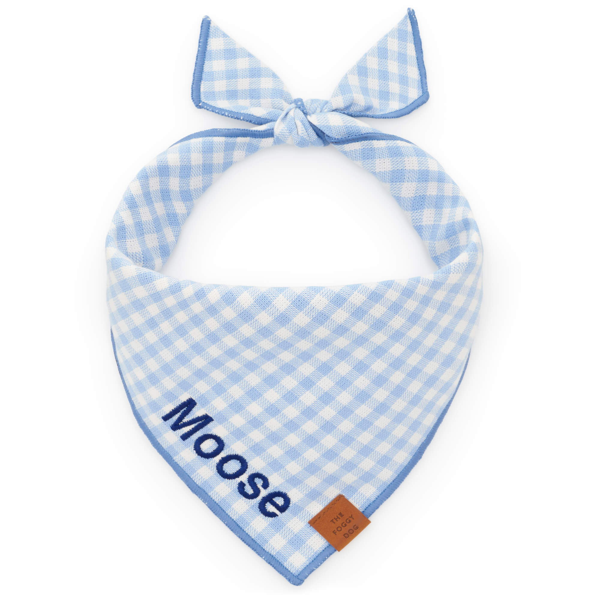 Sky Blue Gingham Dog Bandana