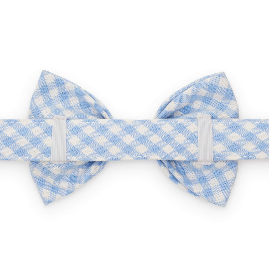 Sky Blue Gingham Bow Tie Collar
