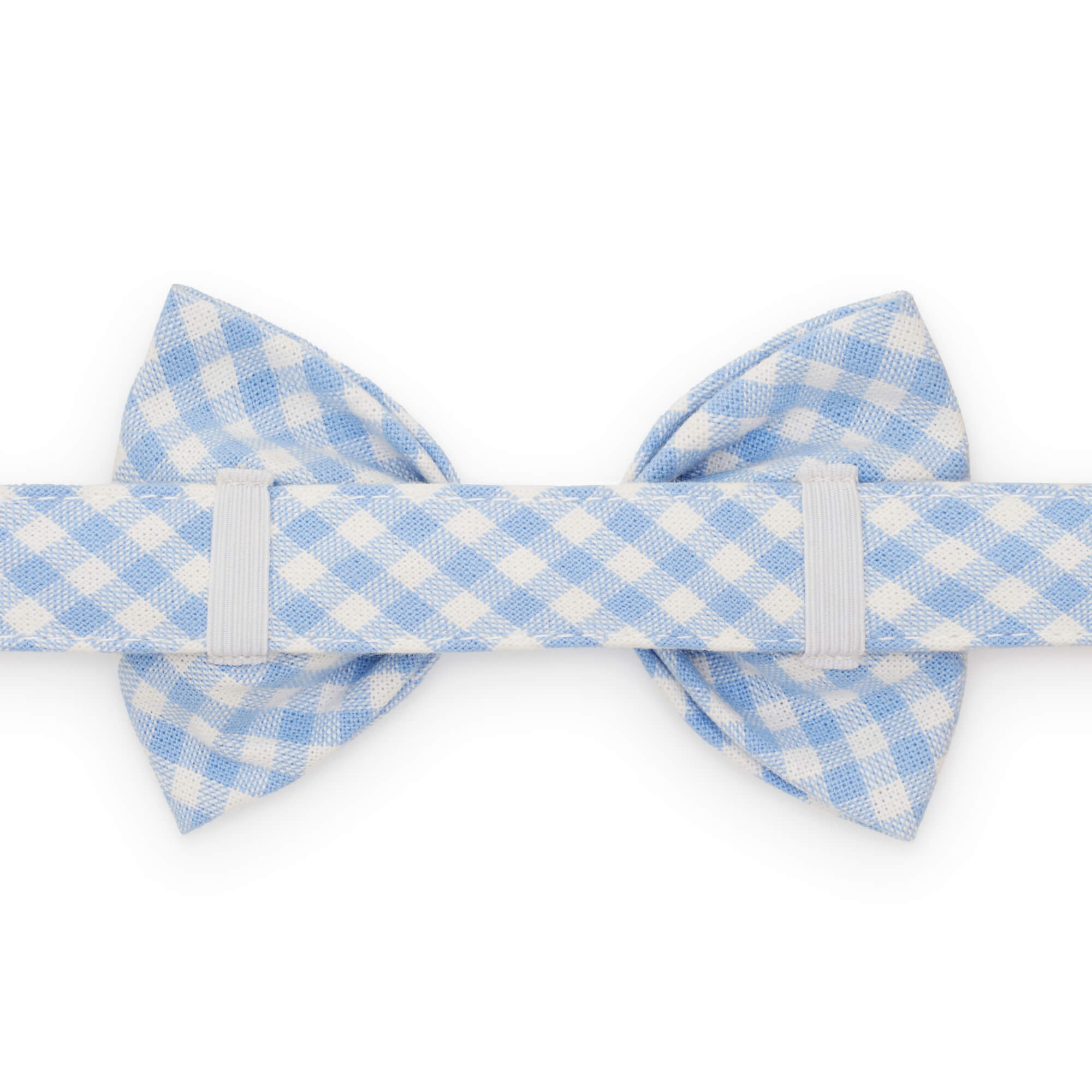 Sky Blue Gingham Bow Tie Collar