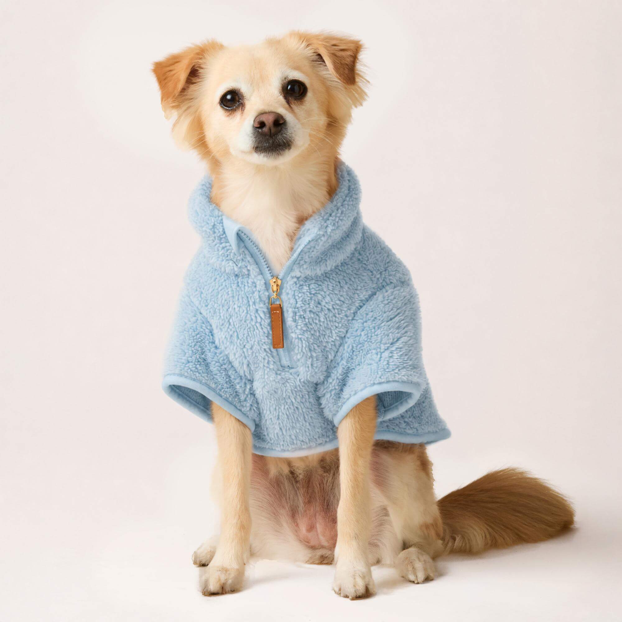 Cornflower Blue Quarter-Zip Sherpa Dog Jacket