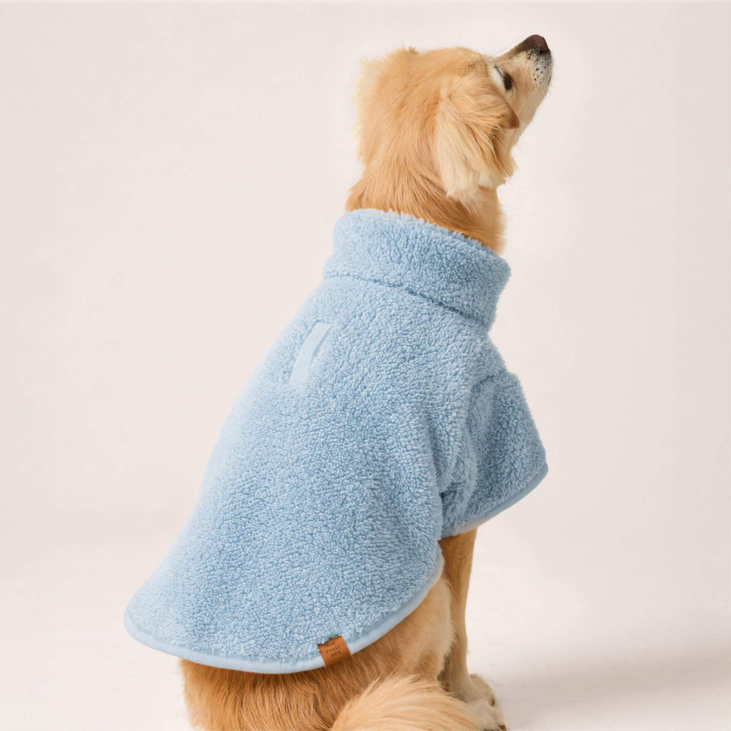 Cornflower Blue Quarter-Zip Sherpa Dog Jacket