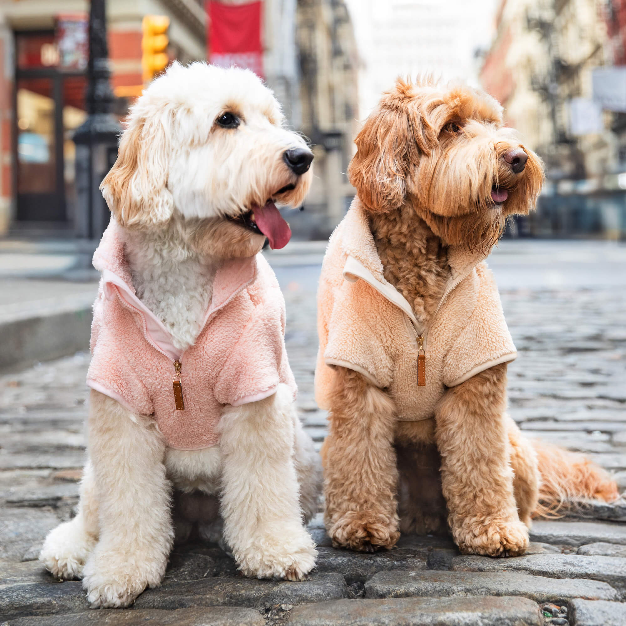 Pink Quarter-Zip Sherpa Dog Jacket