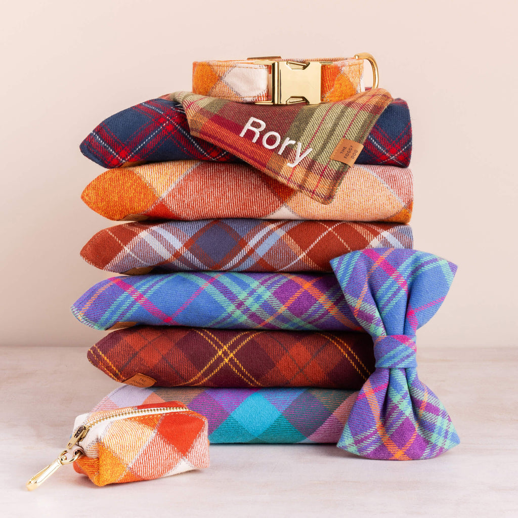 Pumpkin Spice Plaid Flannel Waste Bag Holder