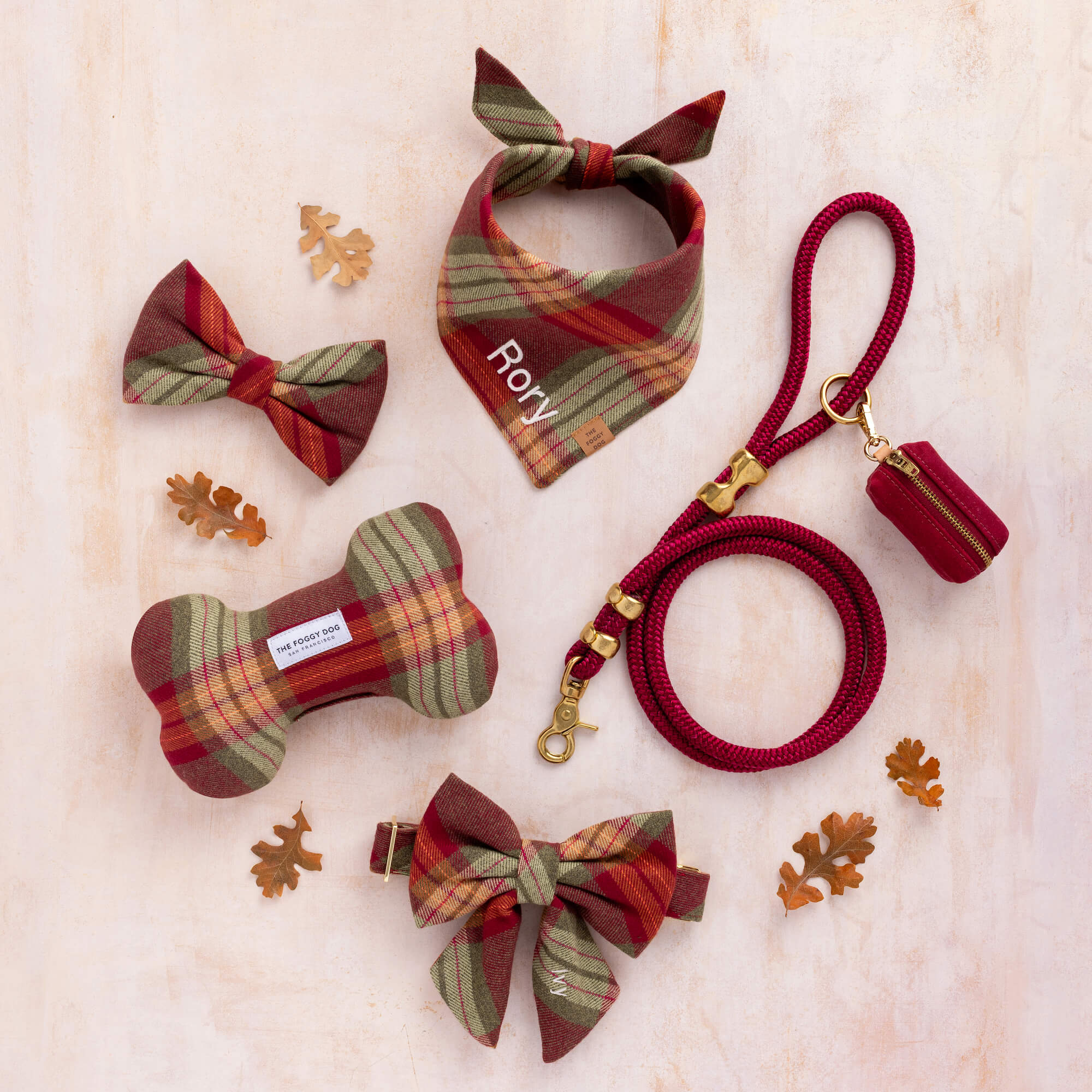 Orchard Plaid Flannel Collar Walk Set