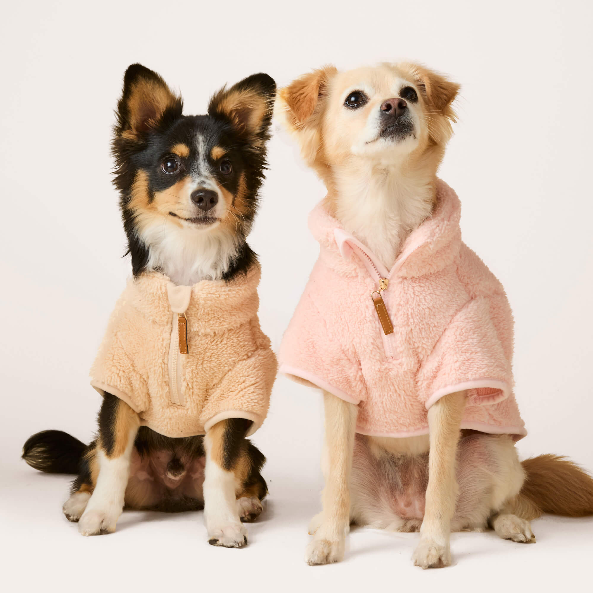 Pink Quarter-Zip Sherpa Dog Jacket