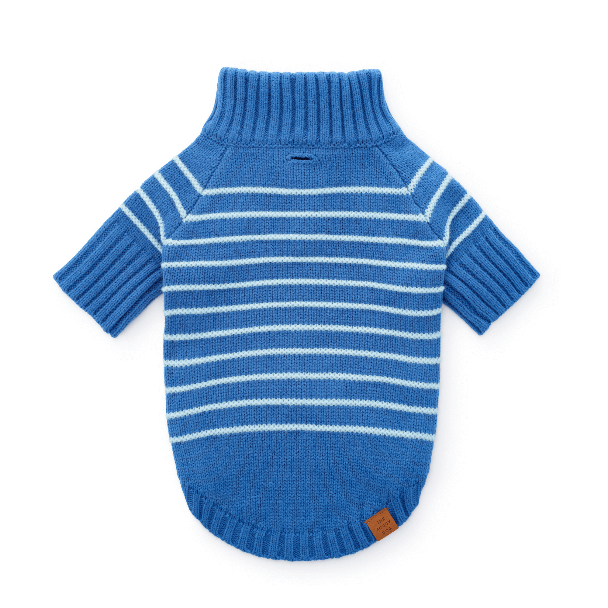 Blue Stripe Quarter-Zip Dog Sweater