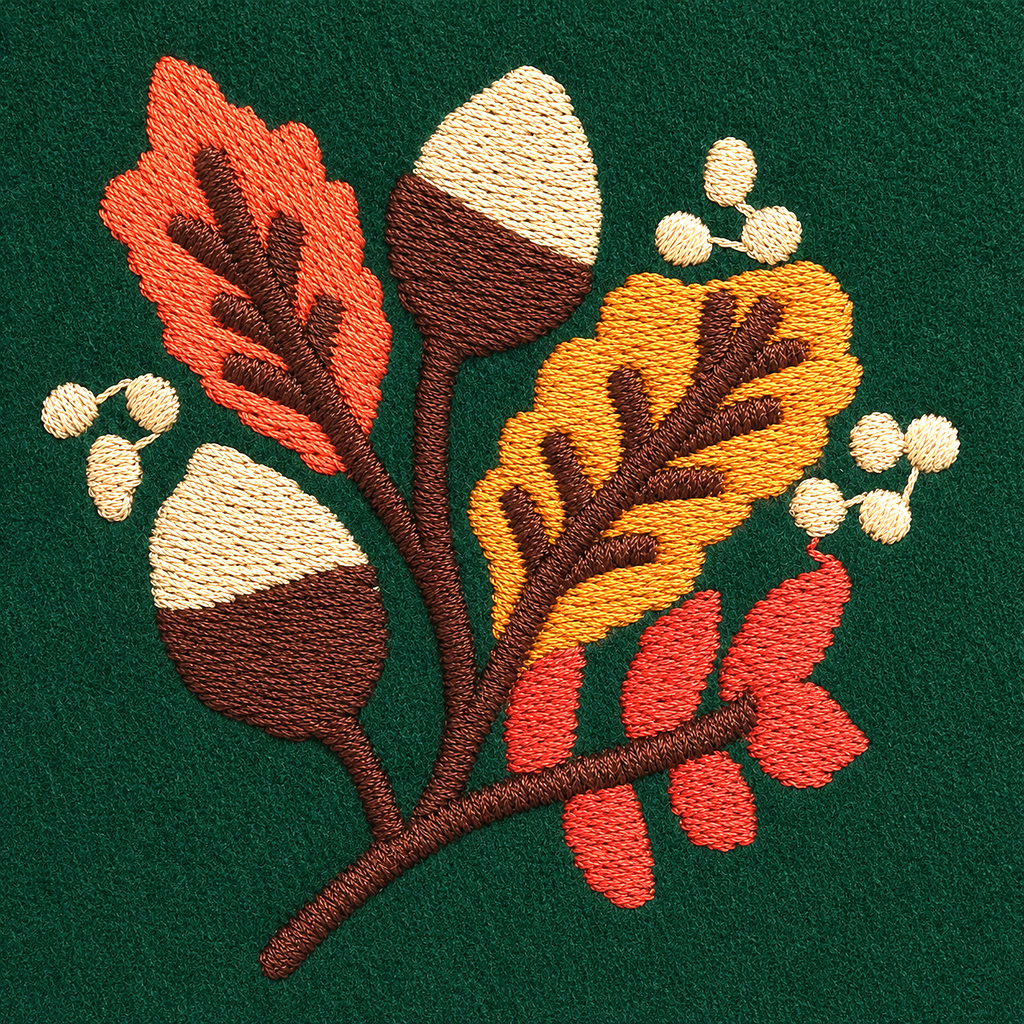 Fall Foliage Embroidered Bow Tie Collar