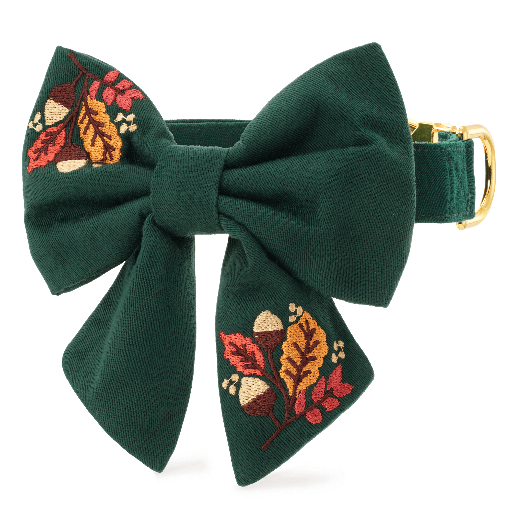 Fall Foliage Embroidered Lady Bow Collar