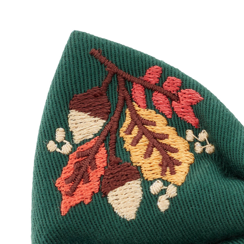 Fall Foliage Embroidered Lady Bow Collar