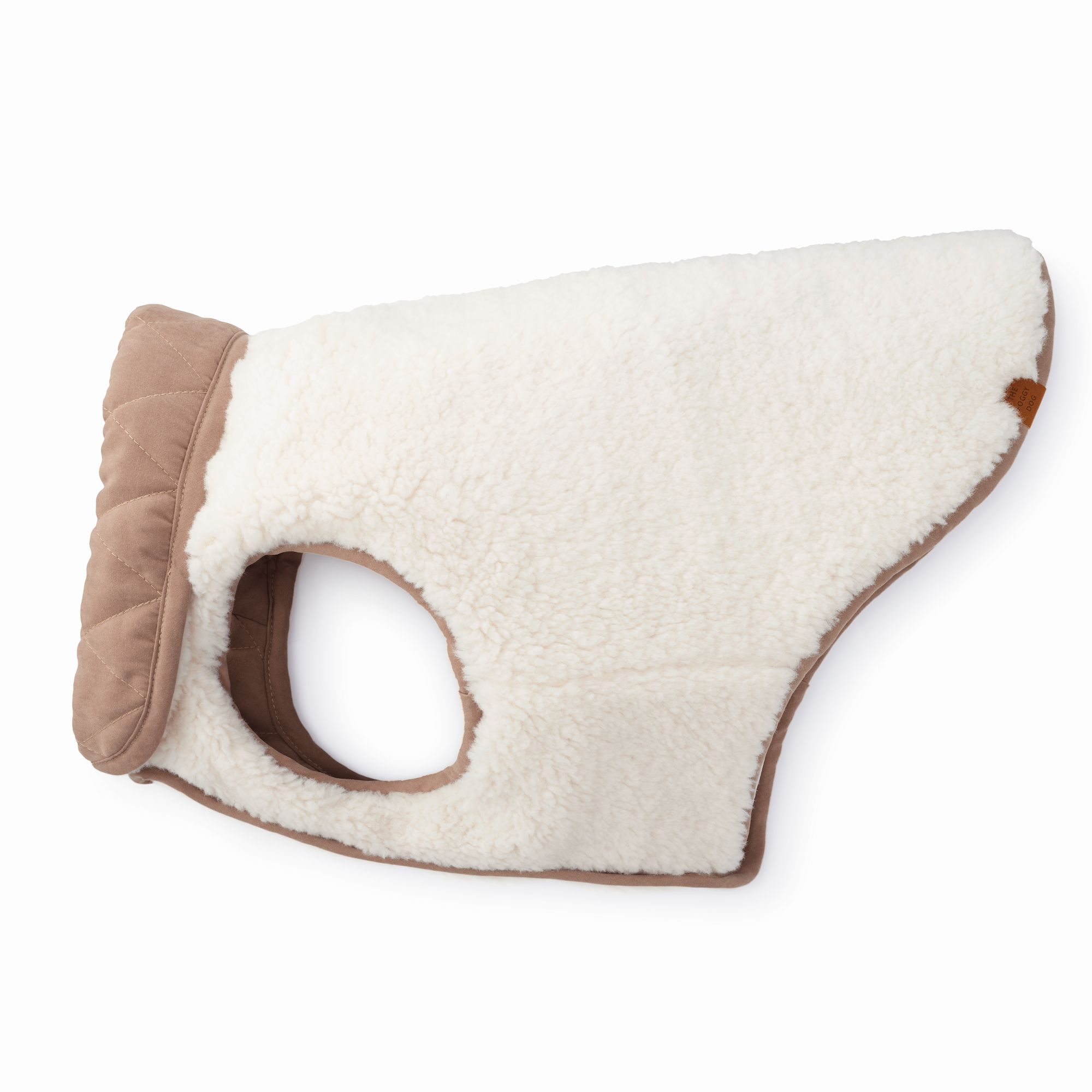 Fawn Sherpa-Lined Reversible Dog Jacket