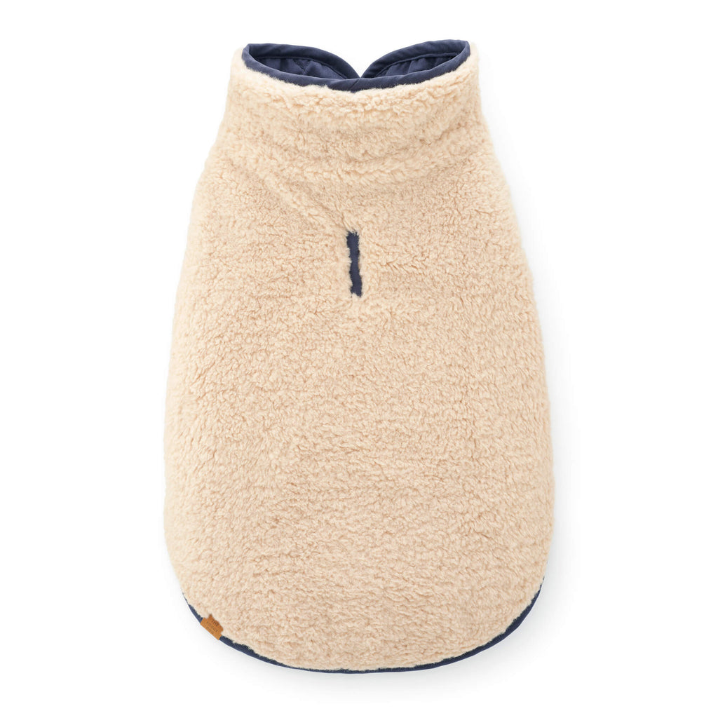 Navy Sherpa-Lined Reversible Dog Jacket