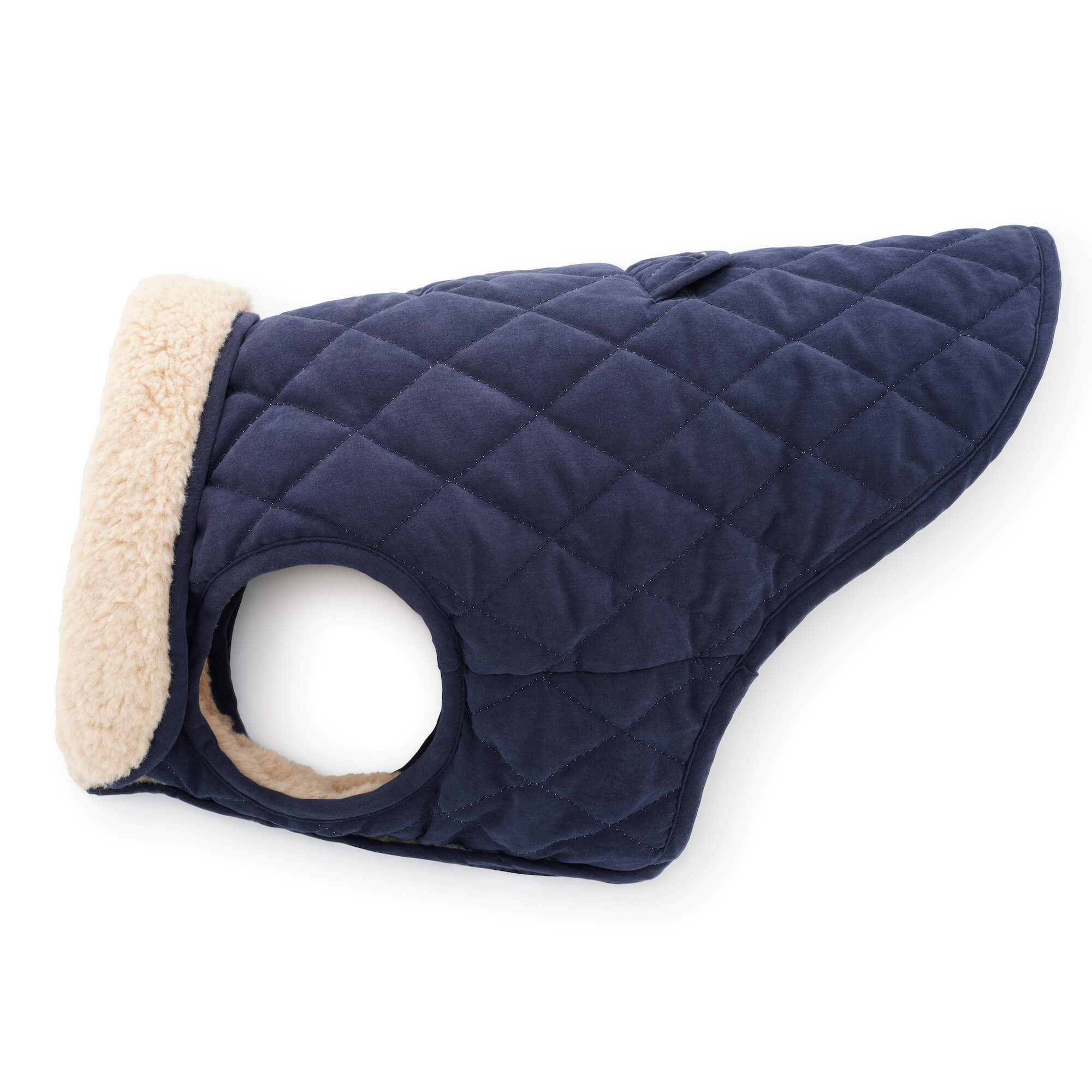 Navy Sherpa-Lined Reversible Dog Jacket