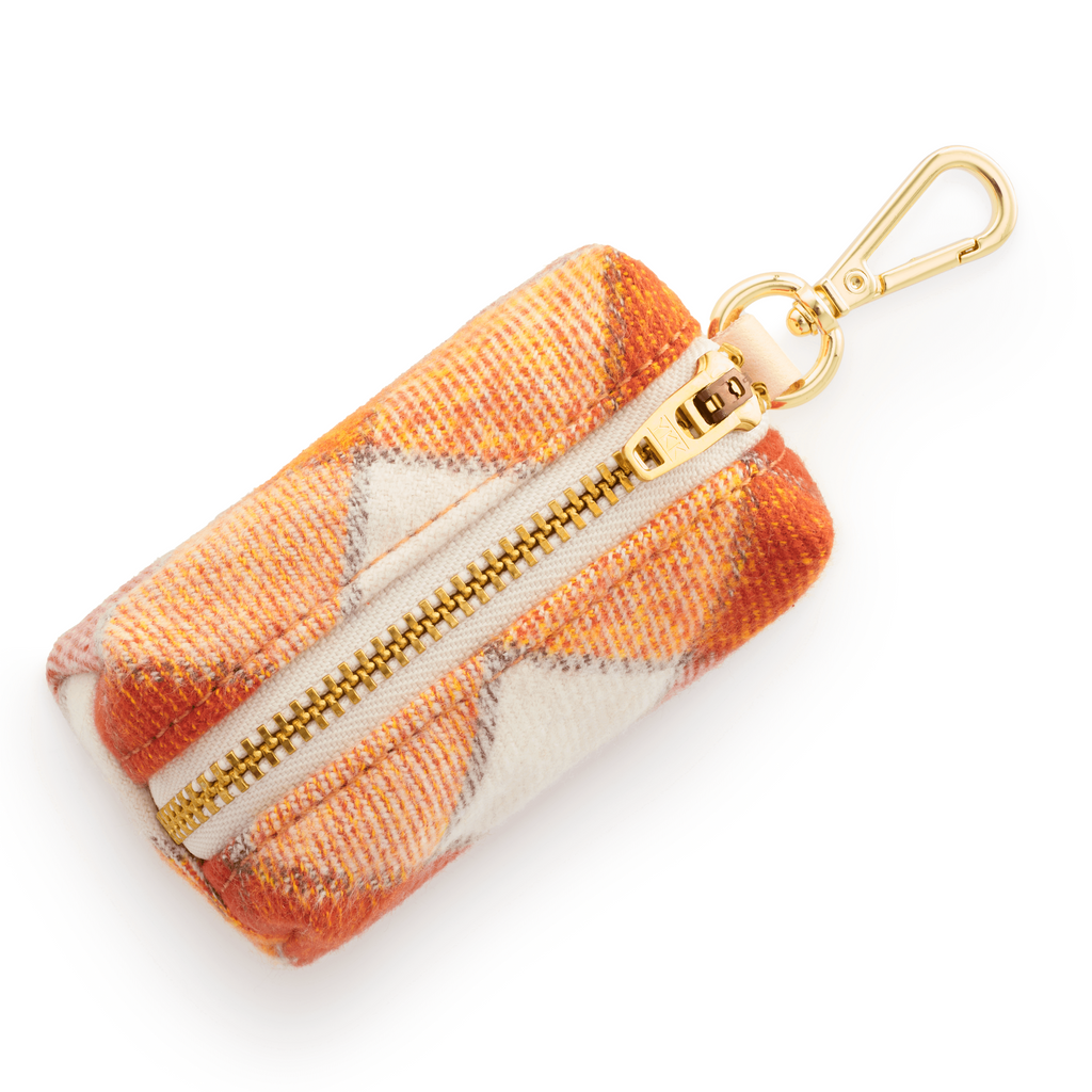 Pumpkin Spice Plaid Flannel Waste Bag Holder