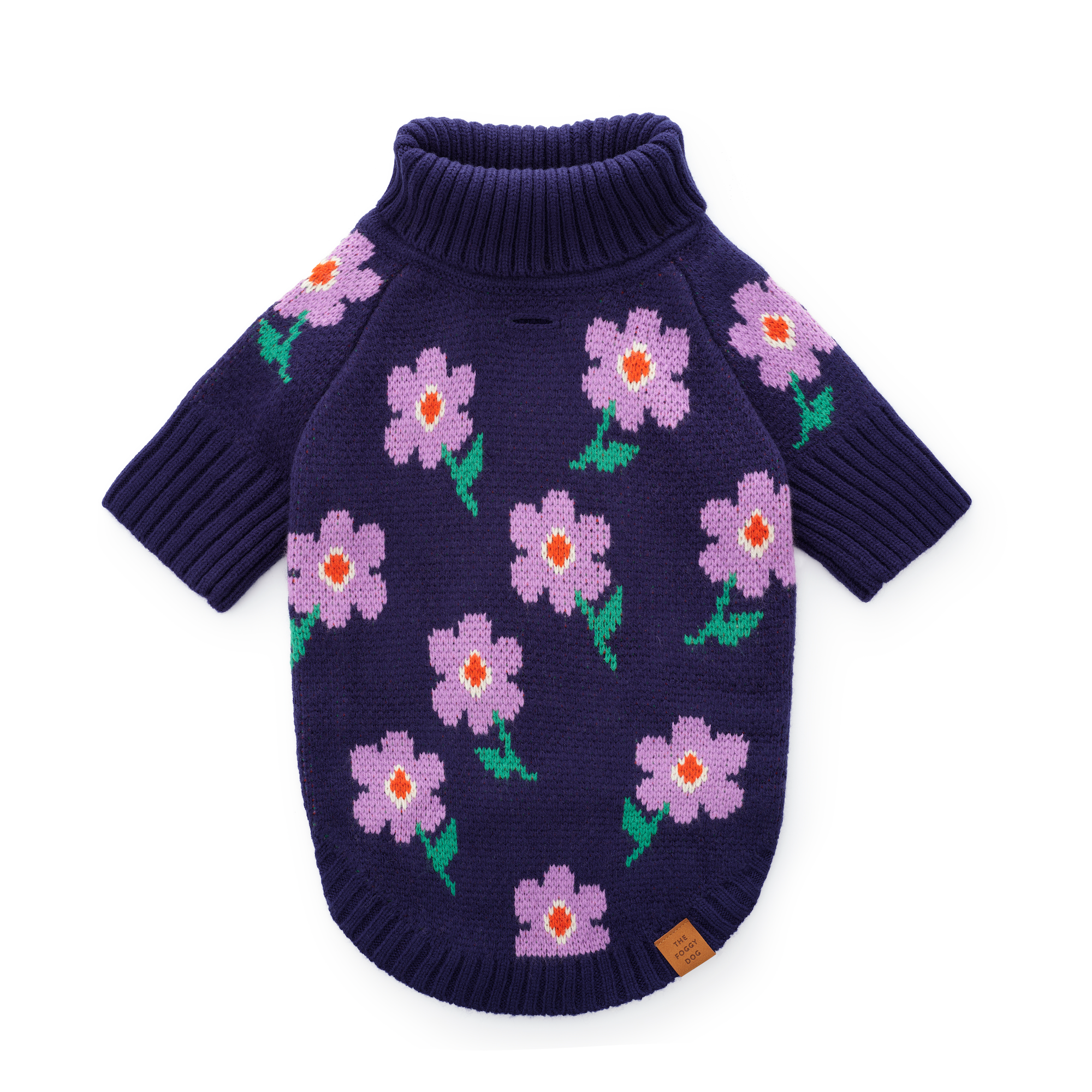 Purple Posies Dog Sweater