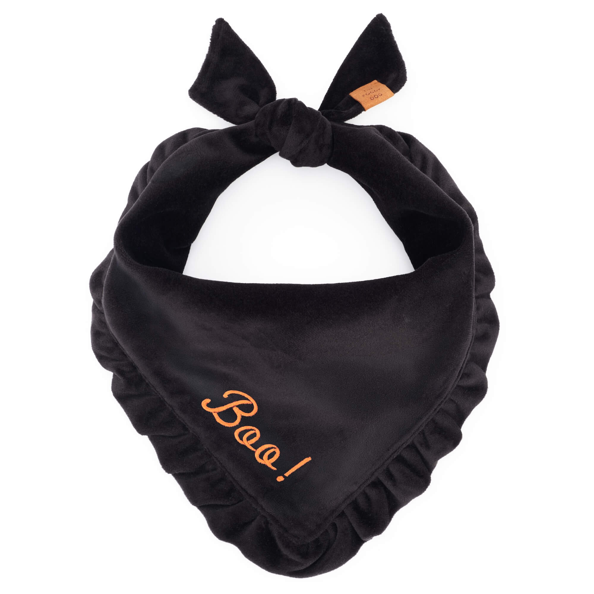 Black Velvet Ruffled Dog Bandana