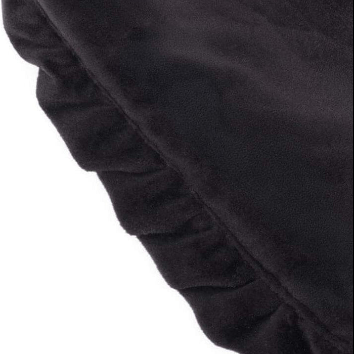 Black Velvet Ruffled Dog Bandana