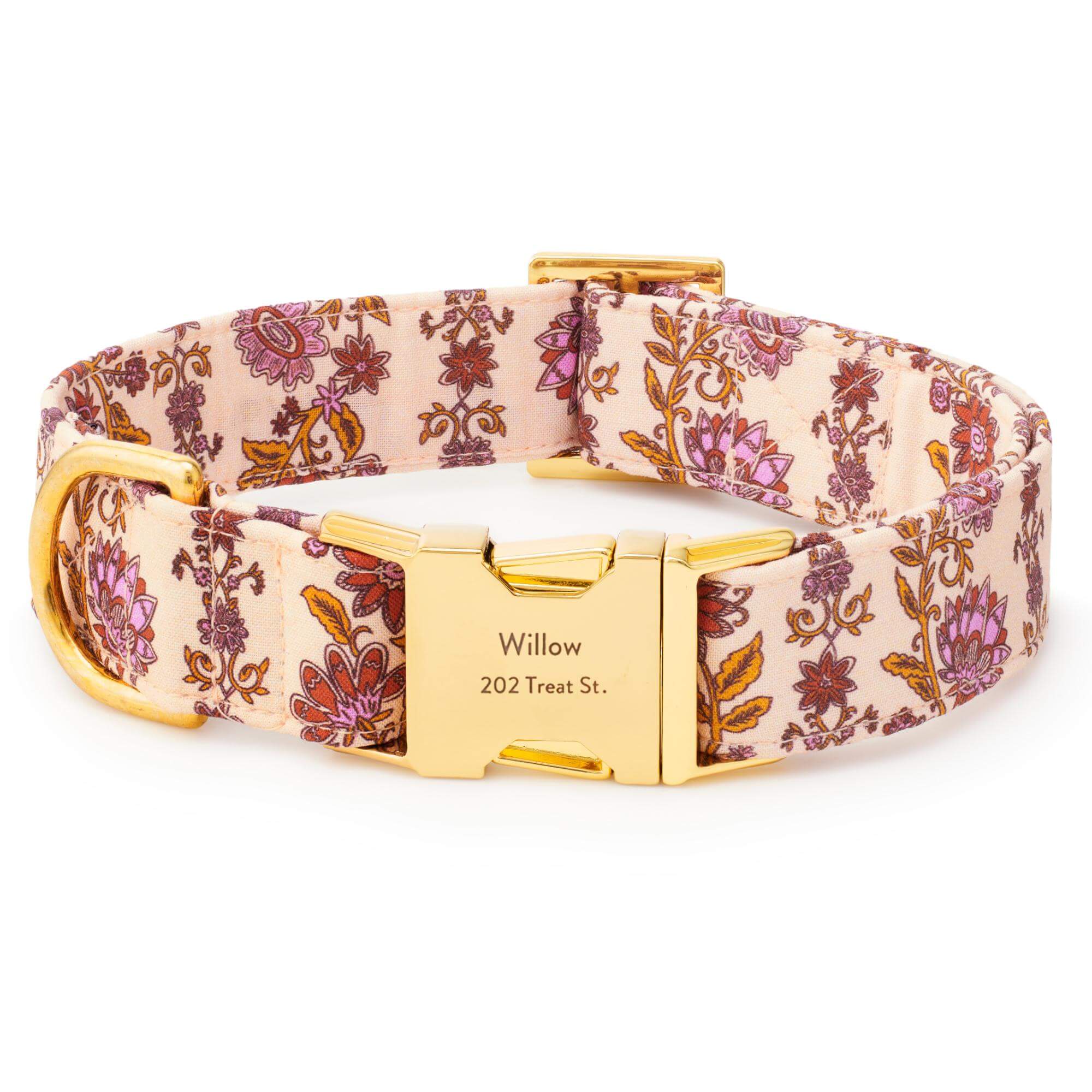 Blockprint Floral Dog Collar