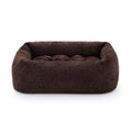 Chocolate Recycled Sherpa Bolster Dog Bed