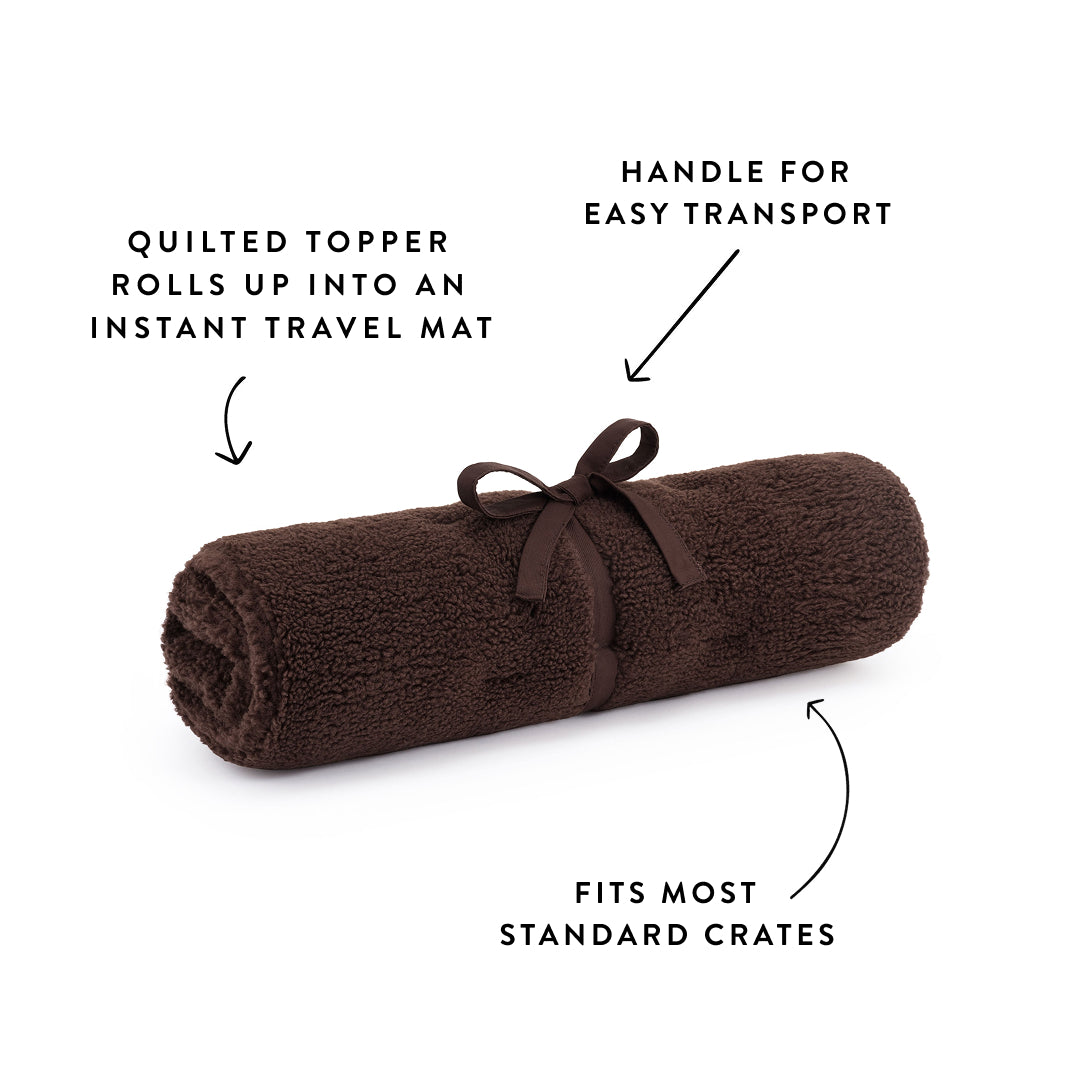 Chocolate Recycled Sherpa Bolster Dog Bed