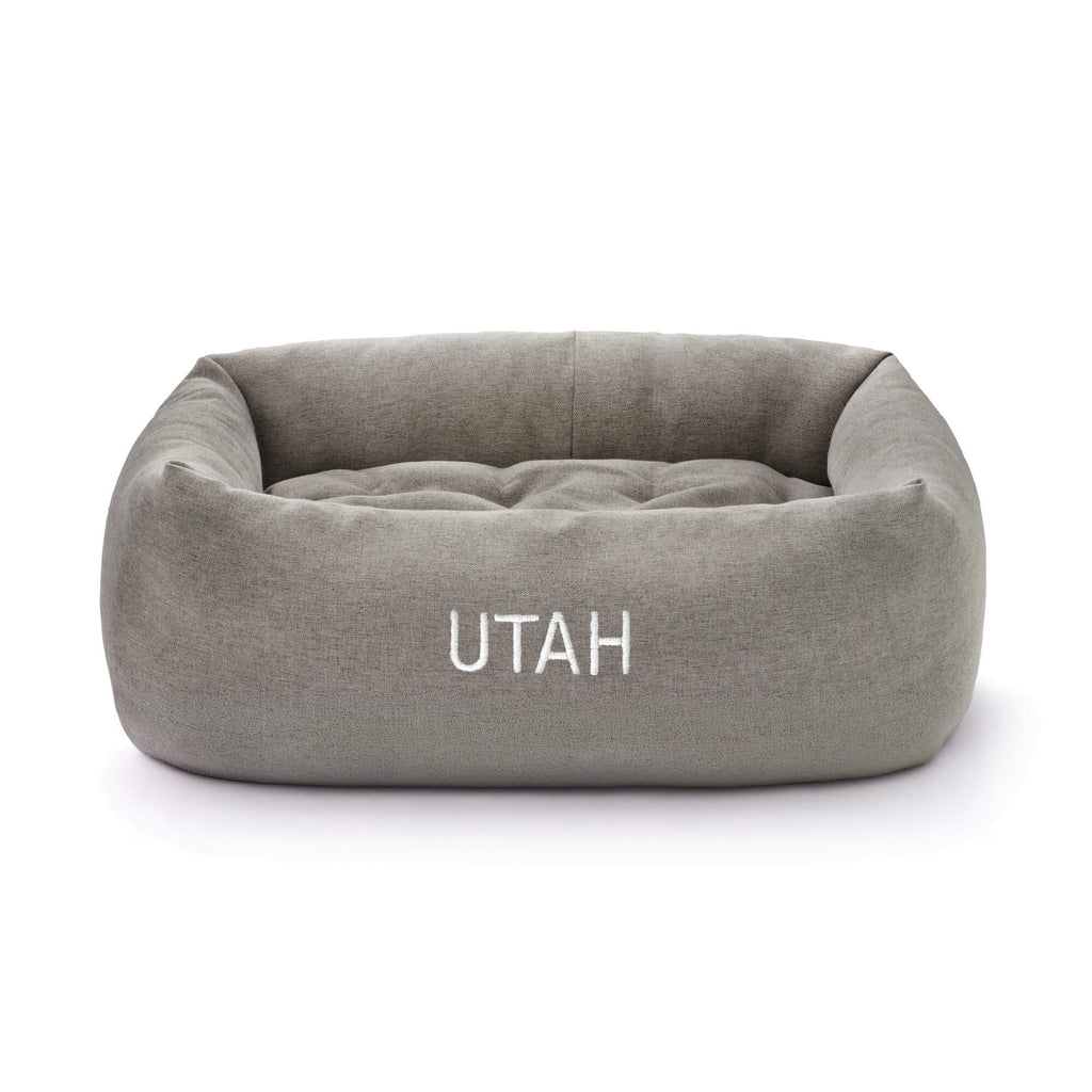Pebble Gray Flannel Bolster Bed