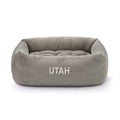 Pebble Gray Flannel Bolster Bed