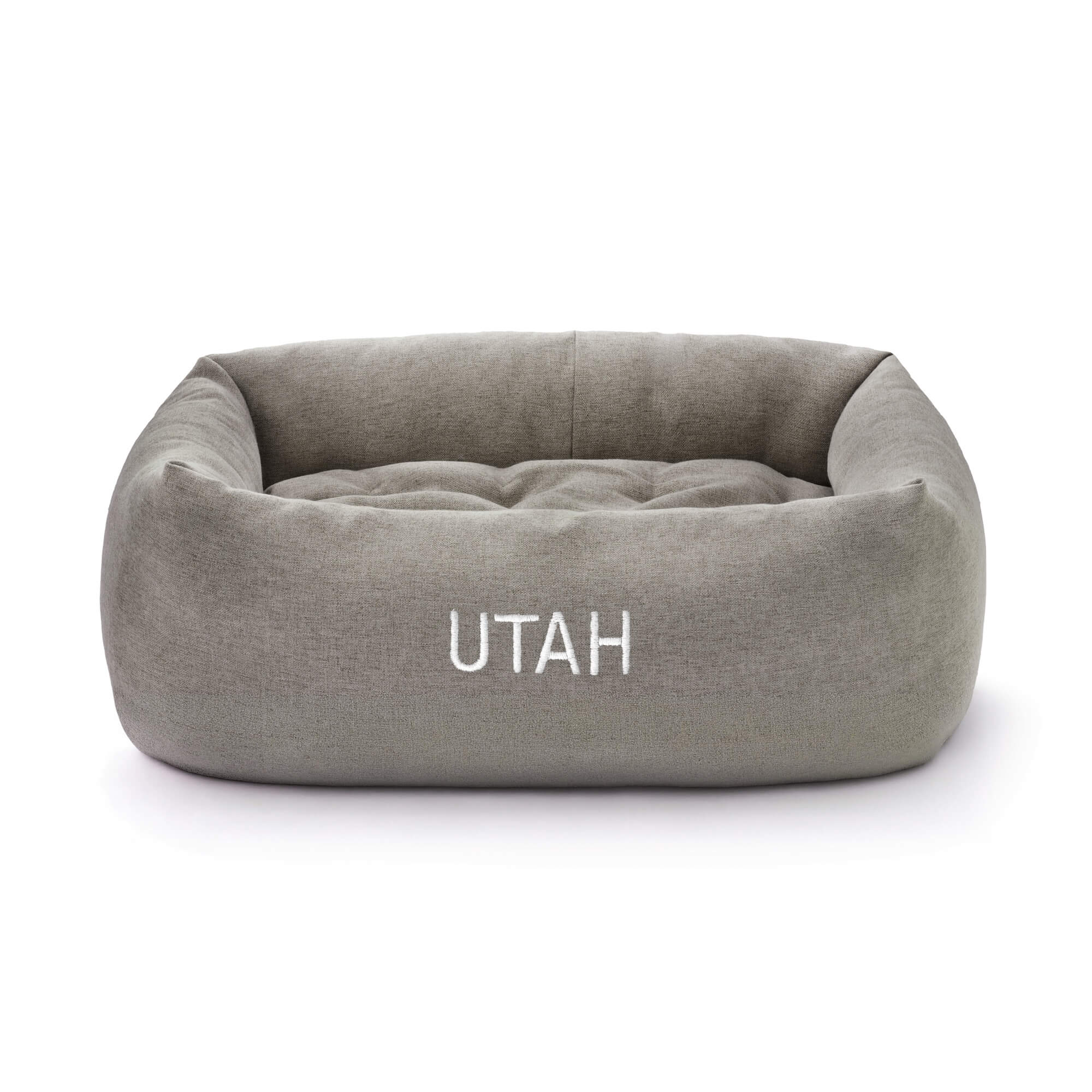 Pebble Gray Flannel Bolster Bed