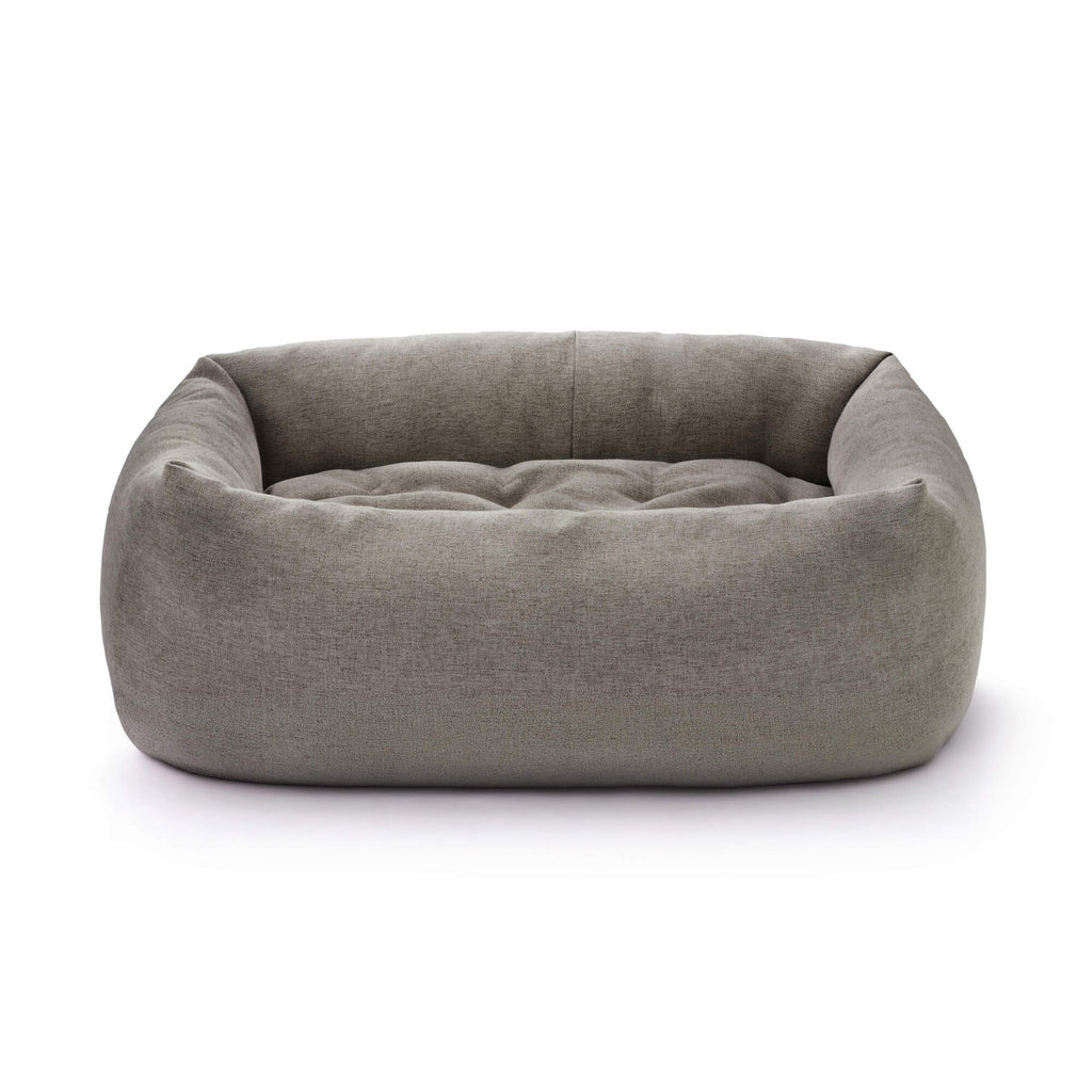 Pebble Gray Flannel Bolster Bed