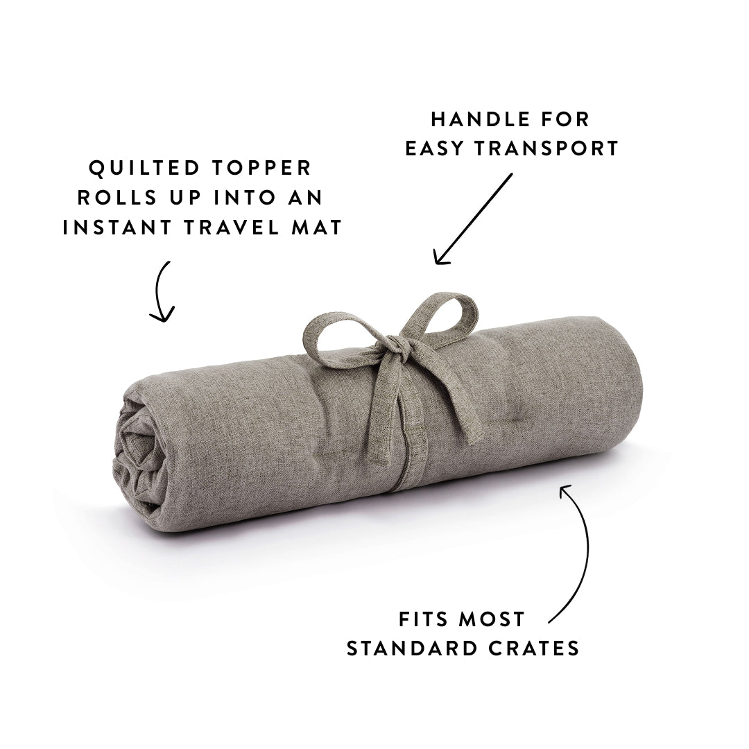 Pebble Gray Flannel Bolster Bed