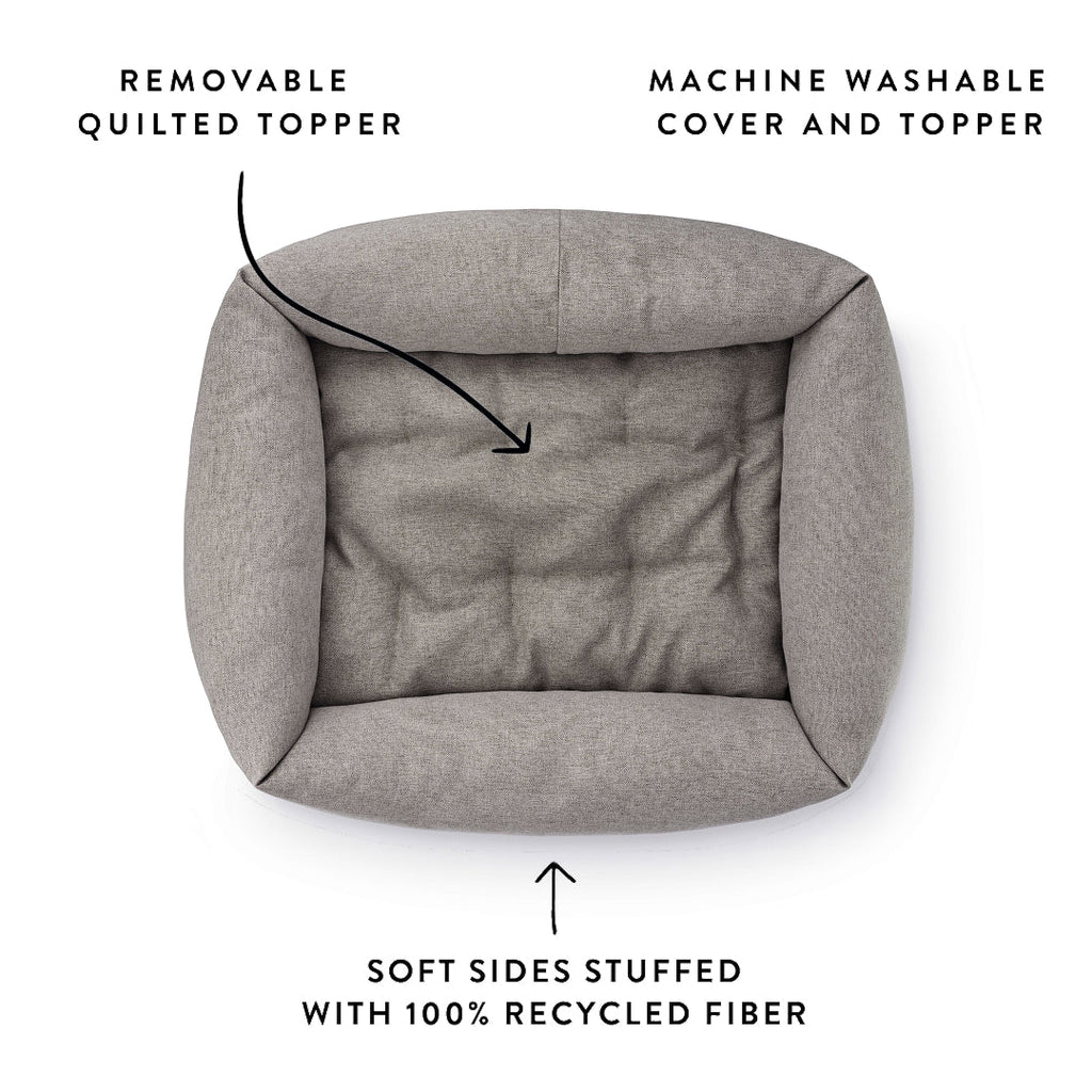 Pebble Gray Flannel Bolster Bed