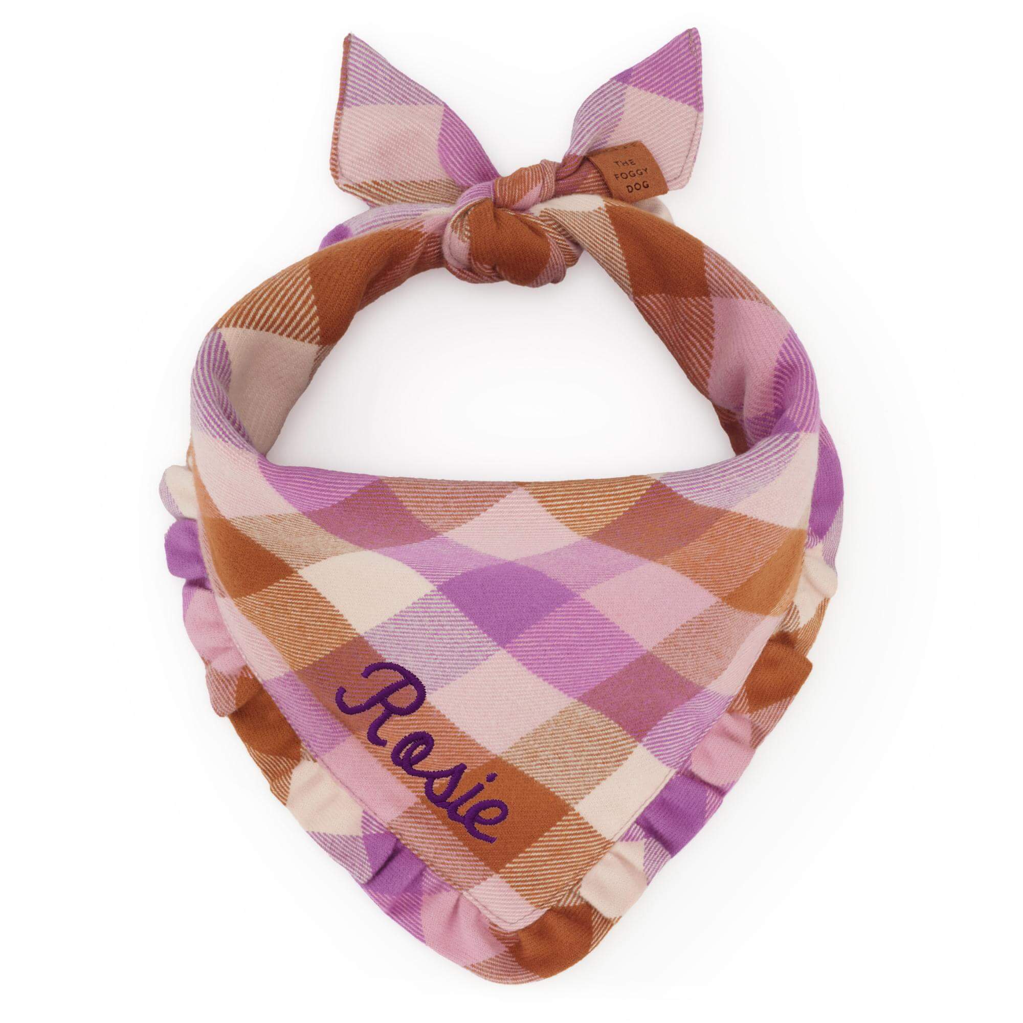 Bramble Flannel Ruffled Dog Bandana