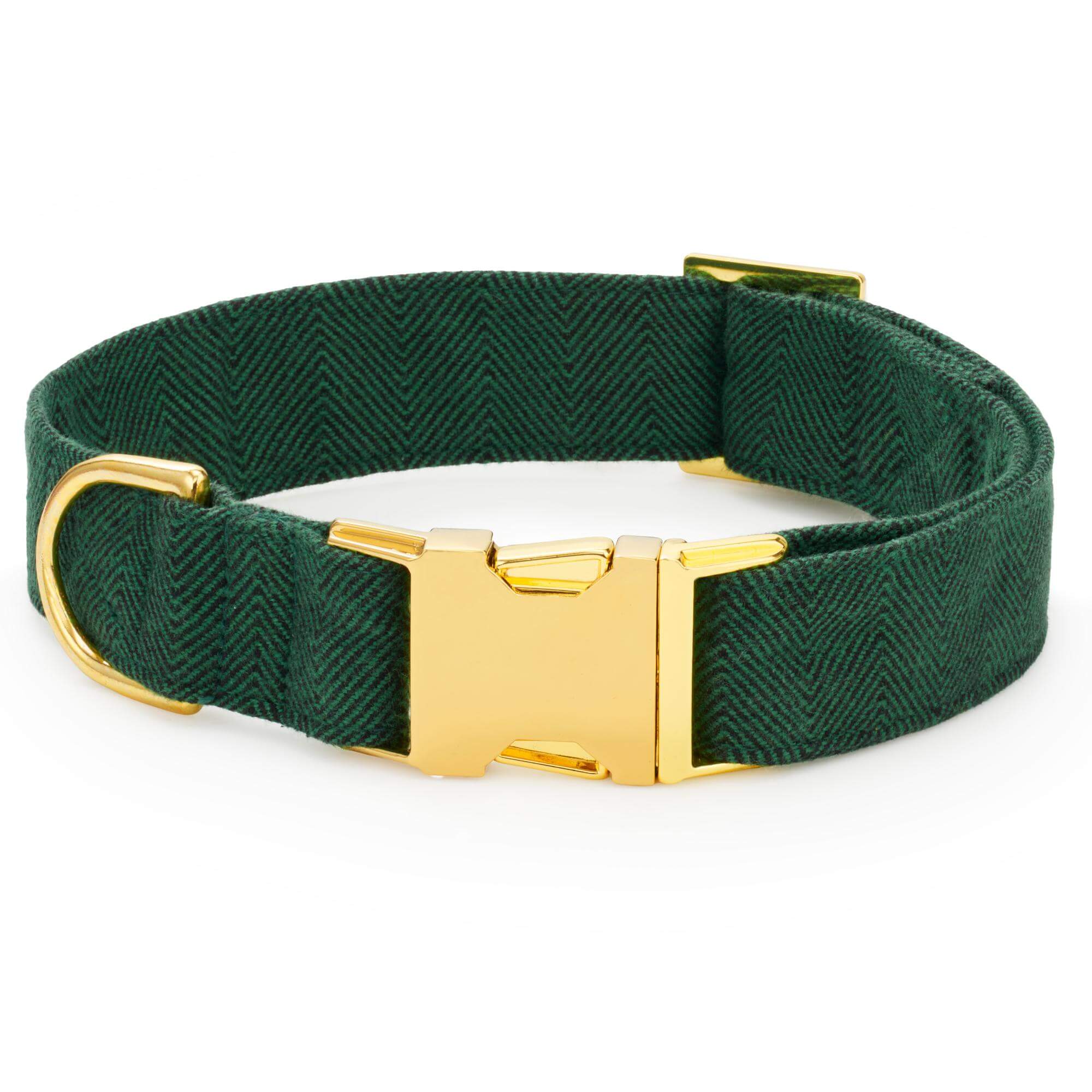 Evergreen Herringbone Flannel Bow Tie Collar