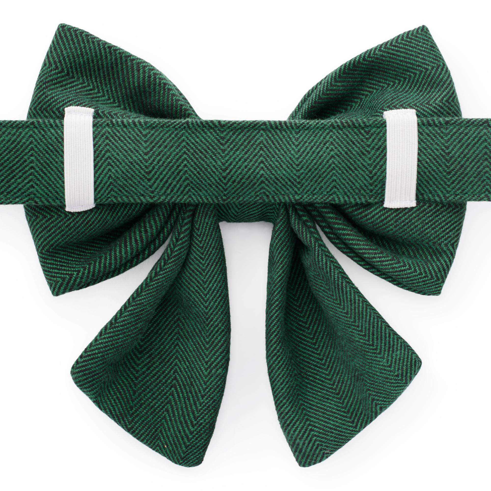 Evergreen Herringbone Flannel Lady Bow Collar