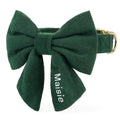 Evergreen Herringbone Flannel Lady Bow Collar
