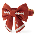 Football Embroidered Lady Bow Collar