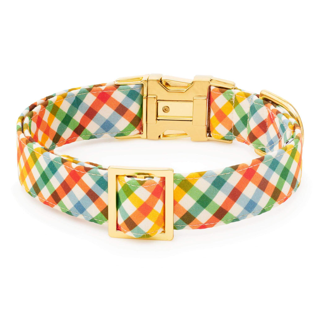 Harvest Gingham Dog Collar