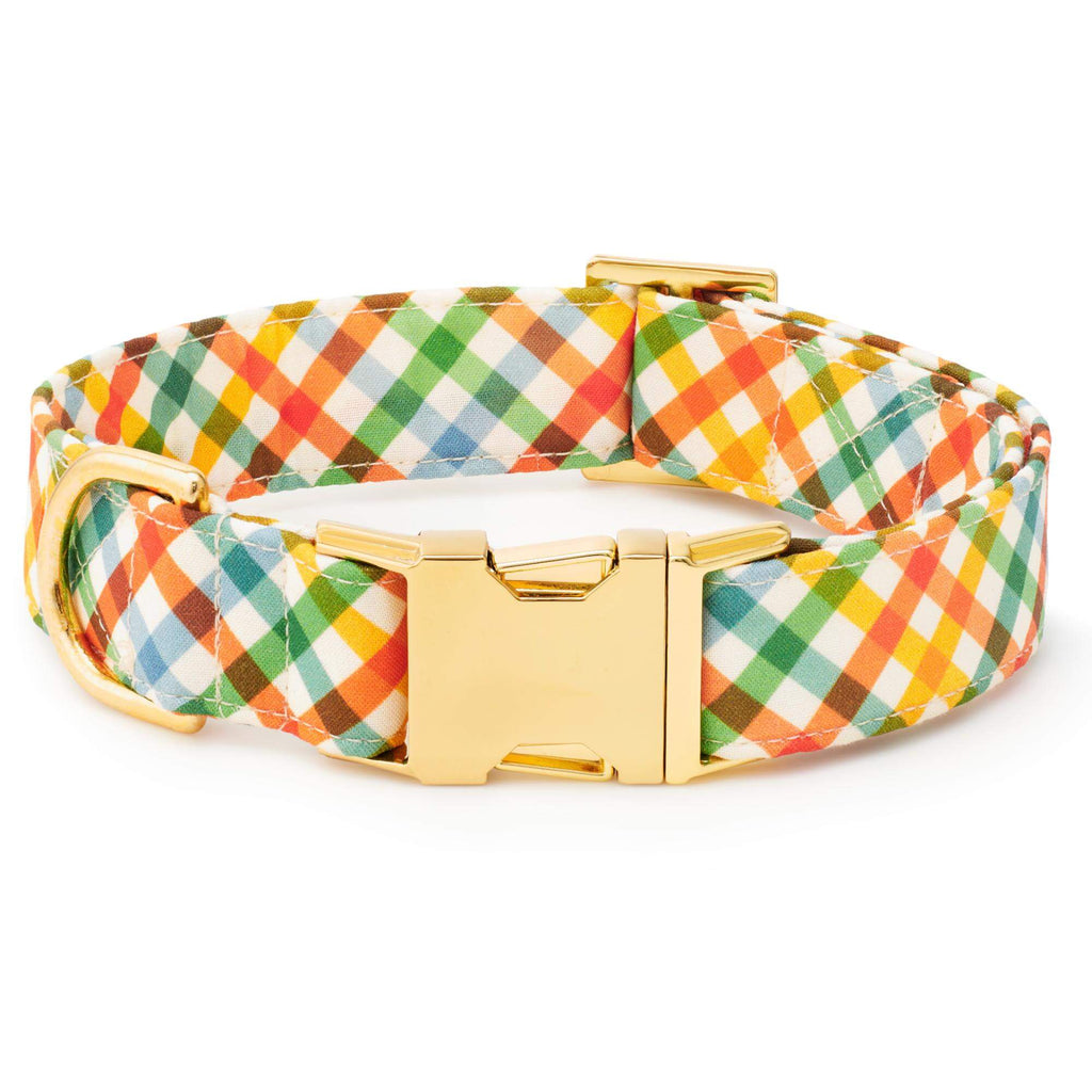 Harvest Gingham Dog Collar